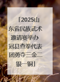 2025山东省民族武术邀请赛举办 冠县查拳代表团勇夺三金二银一铜