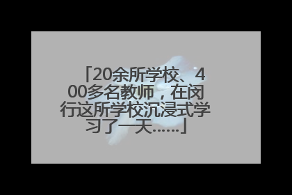 20余所学校、400多名教师，在闵行这所学校沉浸式学习了一天……