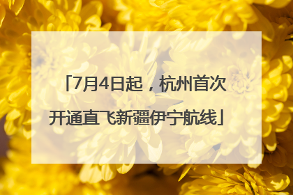 7月4日起，杭州首次开通直飞新疆伊宁航线