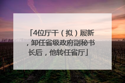 4位厅干（拟）履新，卸任省级政府副秘书长后，他转任省厅